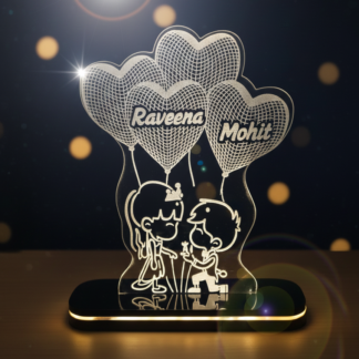 3D Illusion LED Couple Name Lamp with Personalized Names
