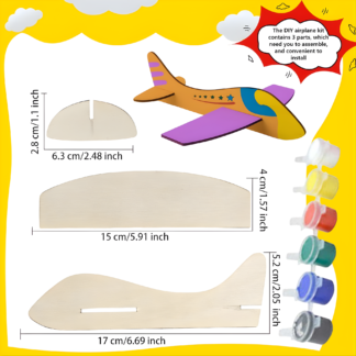 Wooden airplane DIY painting kit for kids