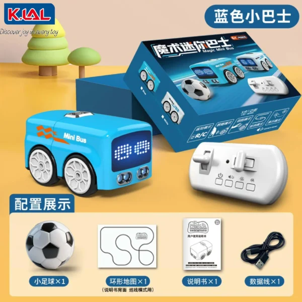 MAGIC MINI BUS Magic Mini Bus Remote Control Car with LED light & Music for kids- Follows Patterns, Dodges Obstacles, Line Patrol